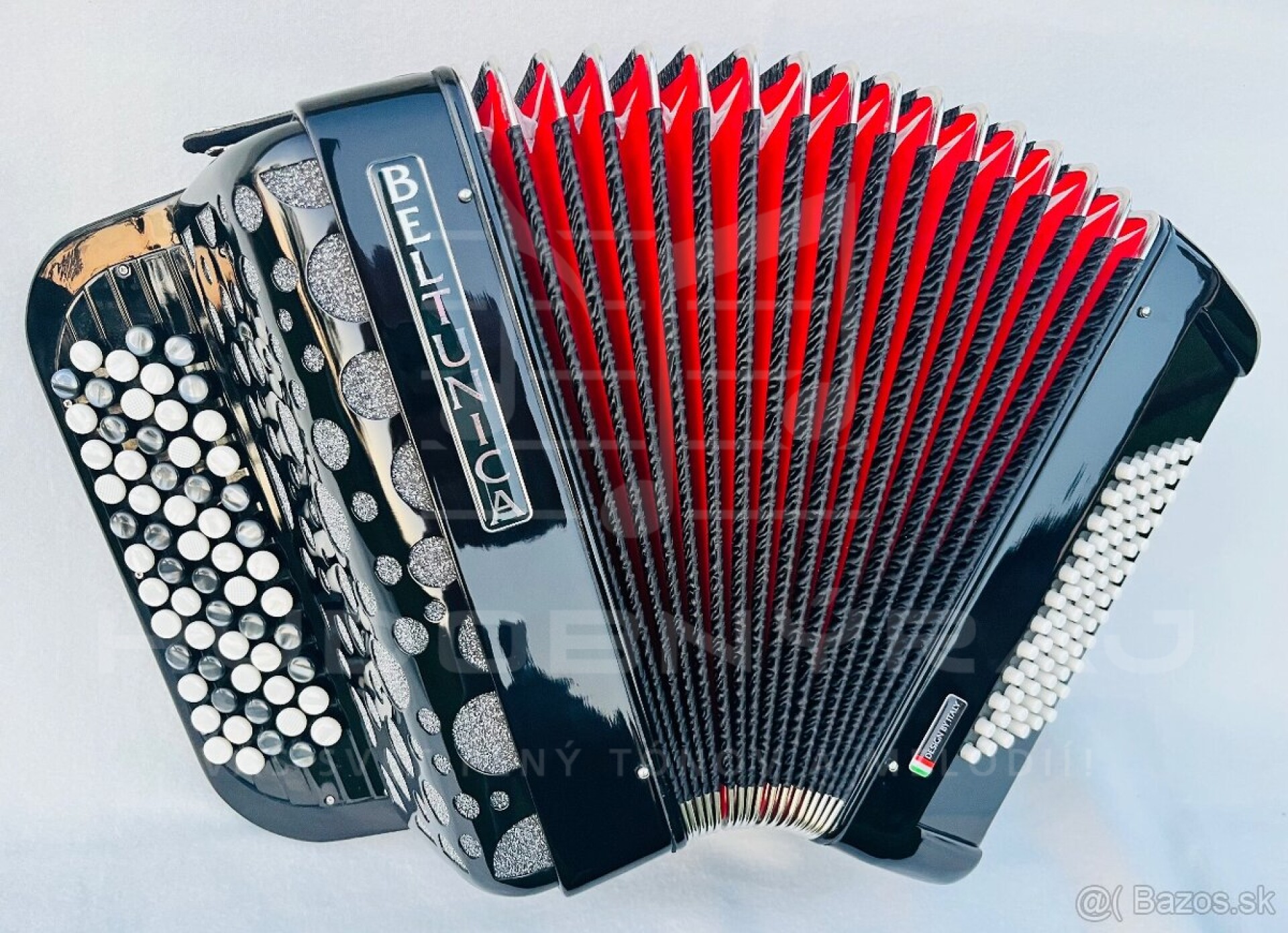 Nový akordeón Beltunica- chromaticky B Griff- 72 BASOVÝ