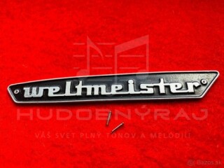 Logo Weltmeister na Akordeón+ 2 ks klinčeky- materiál- hliniková doštička