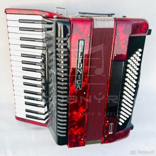 Nový akordeón BELTUNICA VIVALDI 80 basový- červenej farby