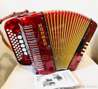 Predám krásnu heligónku/ diatonickú harmoniku Hohner NORMA DE LUXE- Talianské hlasy C/F ladenie