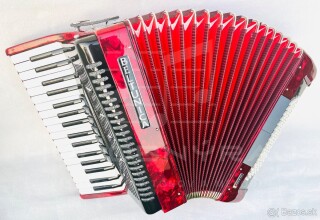 Nový akordeón BELTUNICA VIVALDI 80 basový- červenej farby