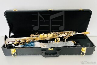 NOVÝ SOPRÁN SAXOFÓN- kópia k modelu YANAGISAWA- JAPAN- SOLID SILVER GOLD